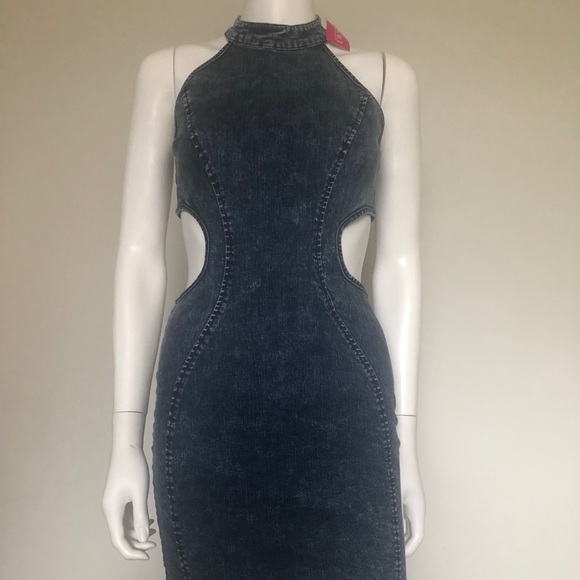 blue jean bodycon dress